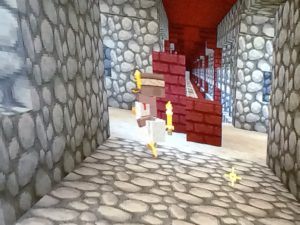 Baby Zombie Pigman riding a chicken in Minecraft