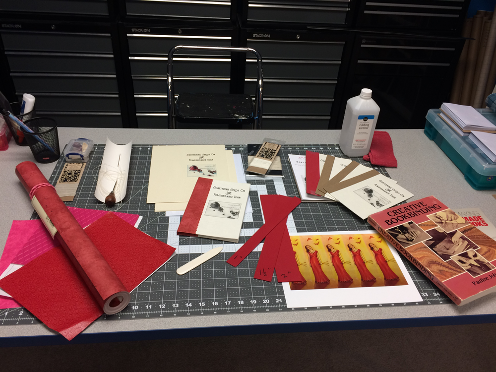 Wesley's Work Area with Materials Laid Out
